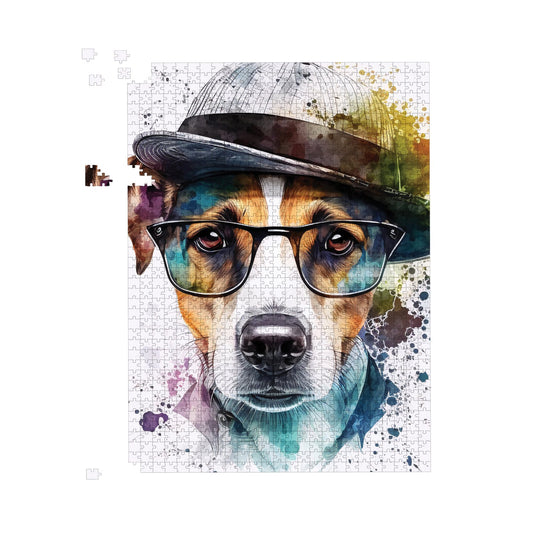 Jack Russell Dog Splashart Jigsaw Puzzle