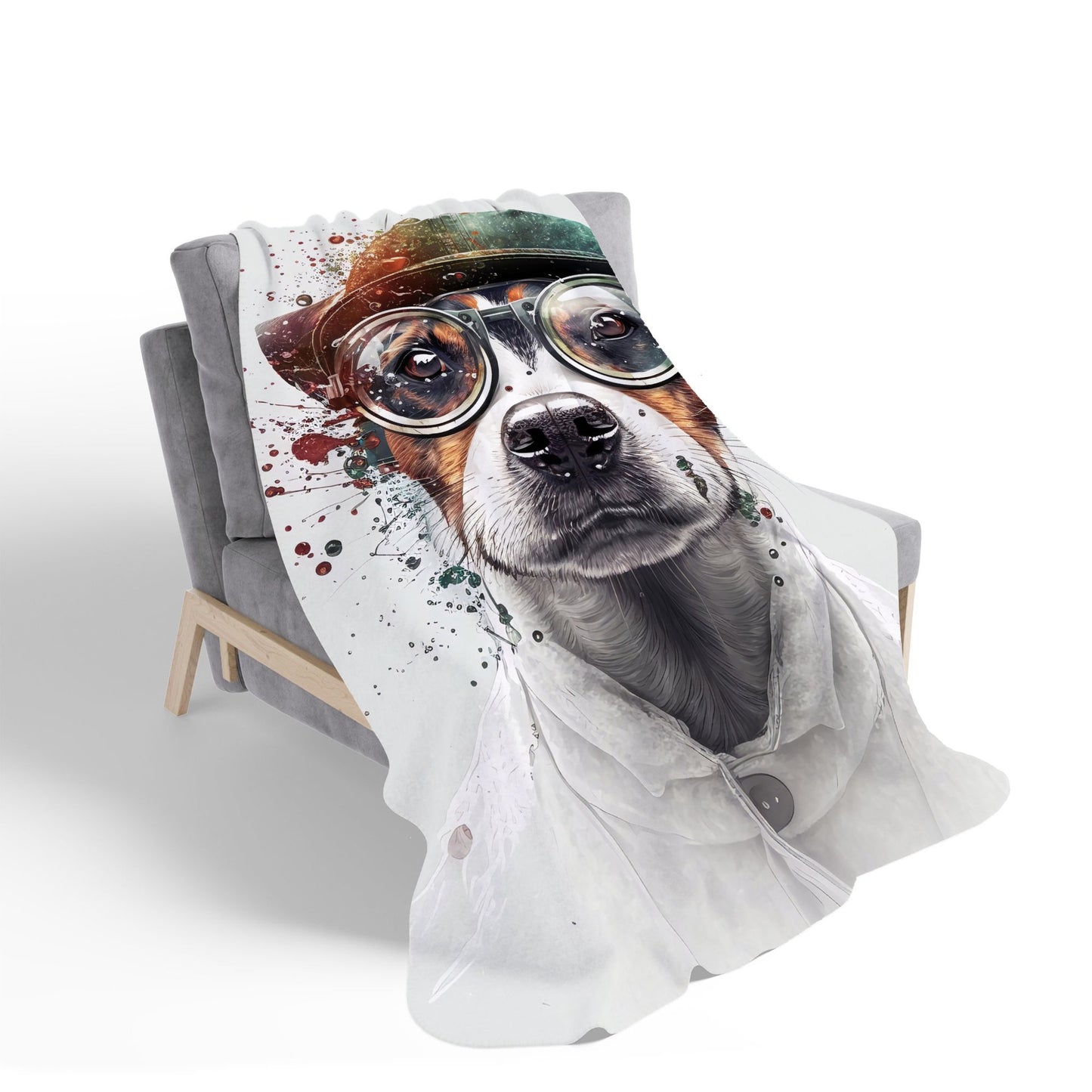 Jack Russell Terrier Dog Splashart Sherpa Blanket