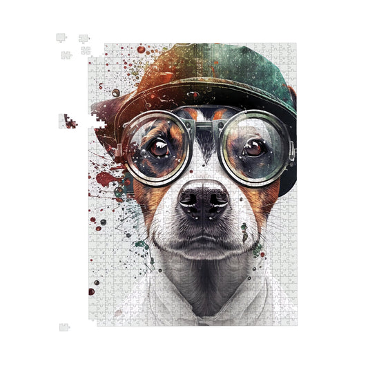 Jack Russell Terrier Dog Splashart Jigsaw Puzzle