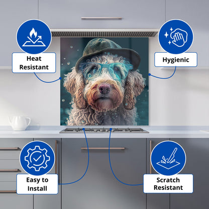 Labradoodle Dog Splashart Kitchen Splashback