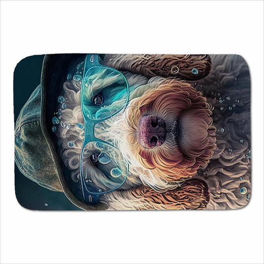 Labradoodle Dog Splashart Sherpa Blanket