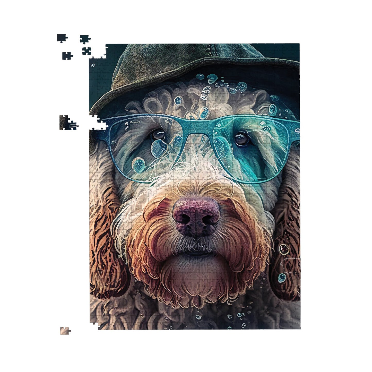 Labradoodle Dog Splashart Jigsaw Puzzle