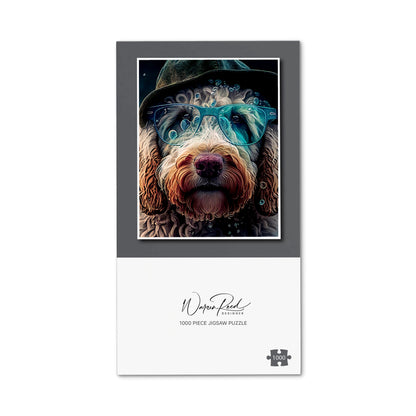Labradoodle Dog Splashart Jigsaw Puzzle