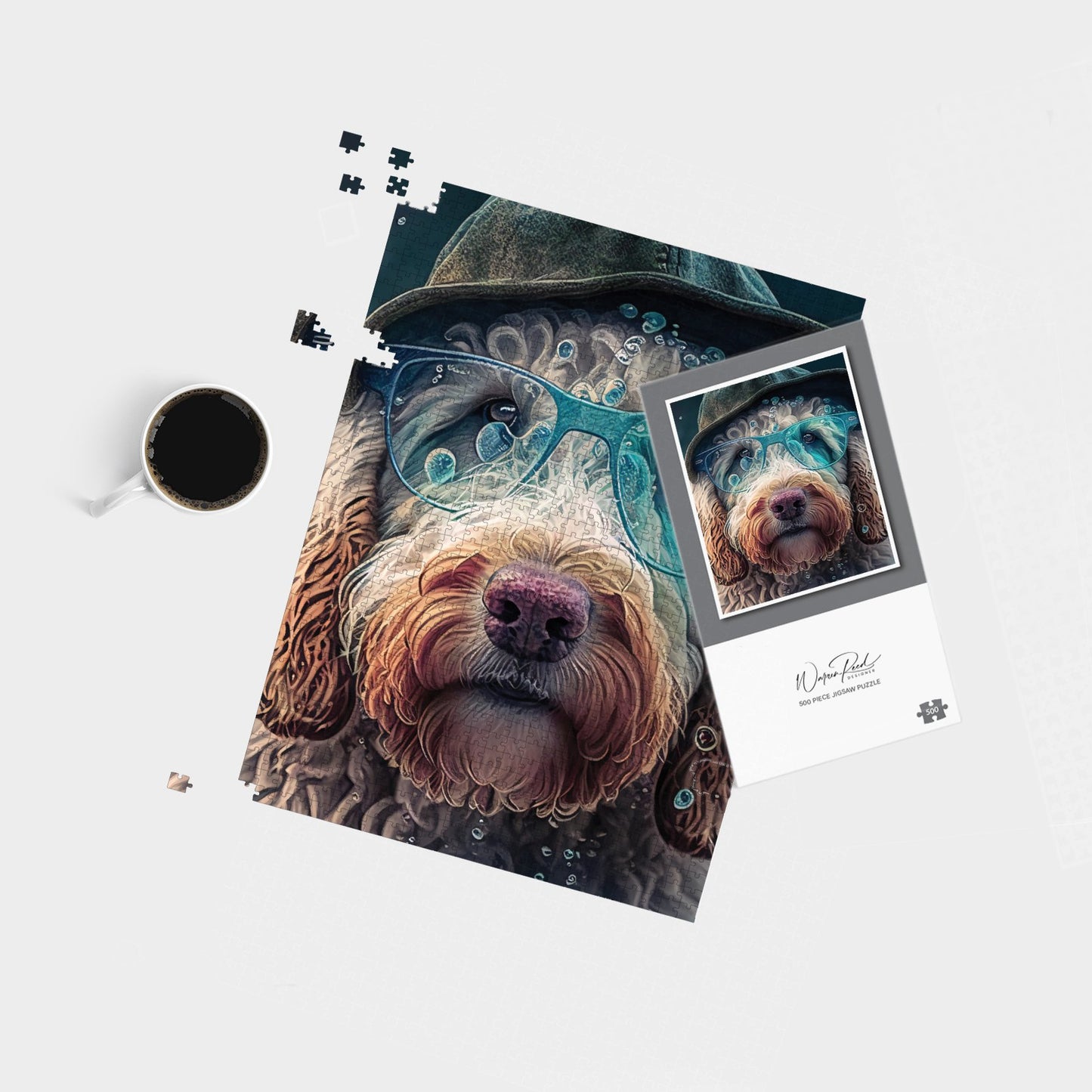 Labradoodle Dog Splashart Jigsaw Puzzle