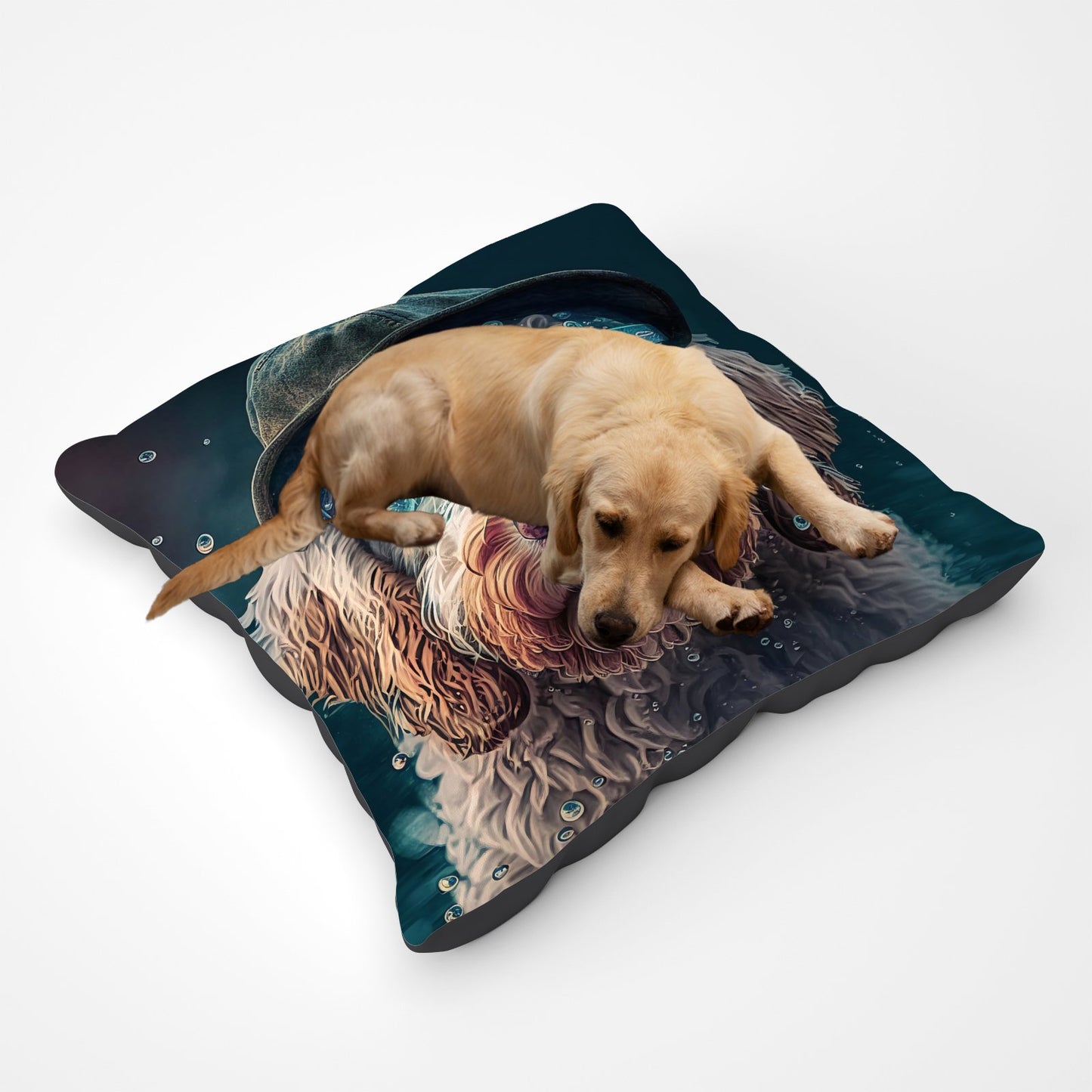 Labradoodle Dog Splashart Pet Bed