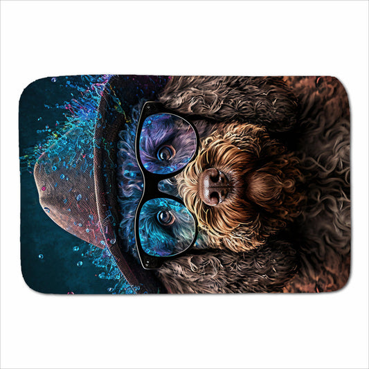 Labradoodle Dog With Glasses Splashart Sherpa Blanket