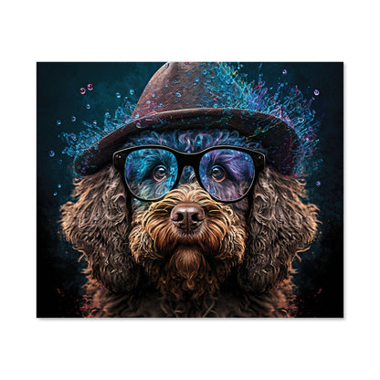 Labradoodle Dog With Glasses Splashart Kitchen Splashback