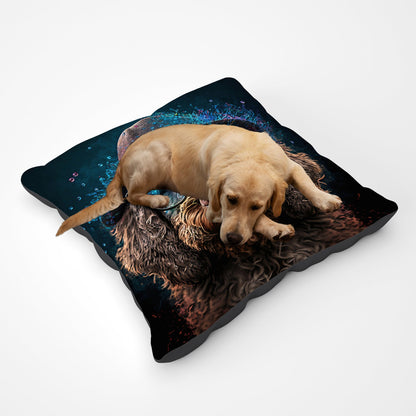 Labradoodle Dog With Glasses Splashart Pet Bed
