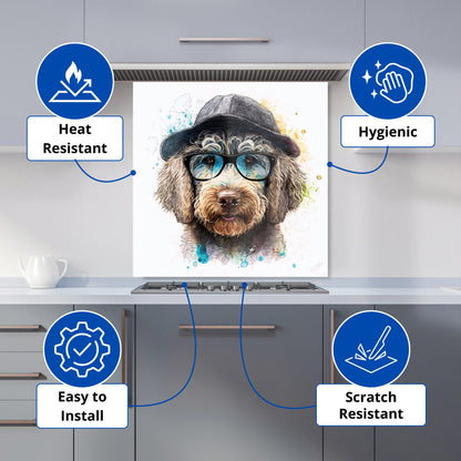 Labradoodle Dog Face Splashart Kitchen Splashback