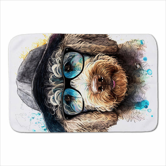 Labradoodle Dog Face Splashart Sherpa Blanket