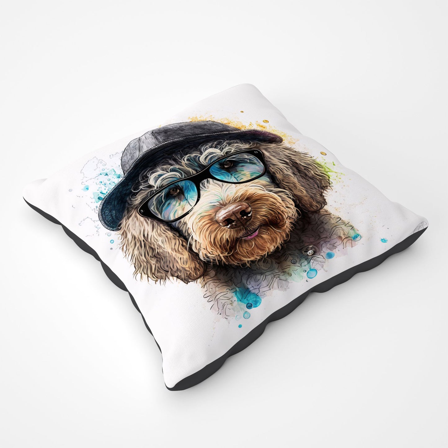 Labradoodle Dog Face Splashart Pet Bed
