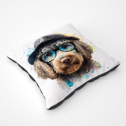 Labradoodle Dog Face Splashart Pet Bed