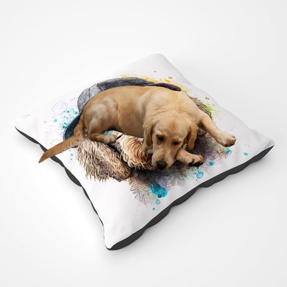Labradoodle Dog Face Splashart Pet Bed