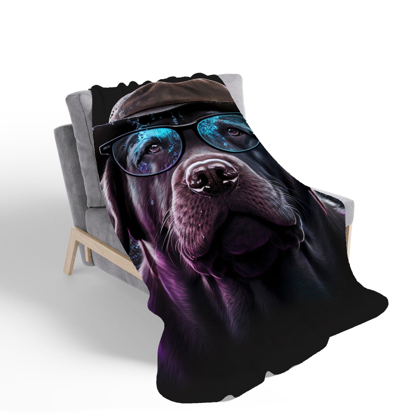 Labrador Retriever Dog Splashart Sherpa Blanket