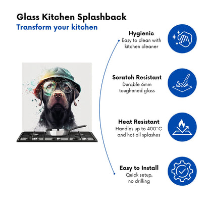 Splashart Labrador Retriever Dog  Kitchen Splashback