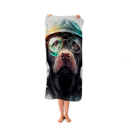 Splashart Labrador Retriever Dog  Beach Towel