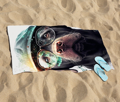 Splashart Labrador Retriever Dog  Beach Towel