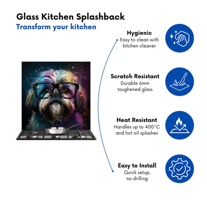 Lharsa Apso Dog Face Splashart Kitchen Splashback