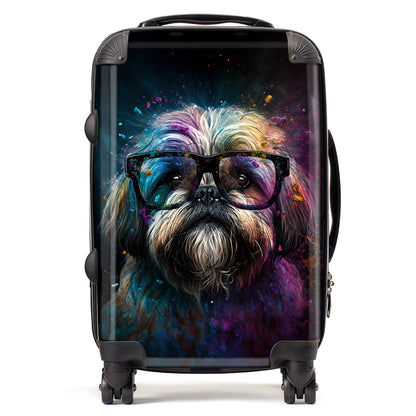 Lharsa Apso Dog Face Splashart Suitcase