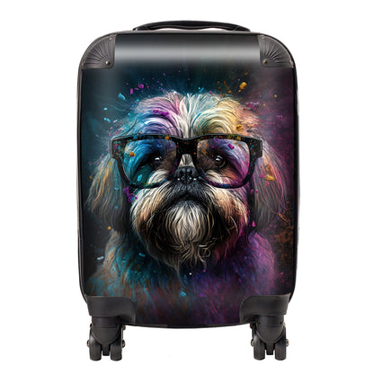 Lharsa Apso Dog Face Splashart Suitcase