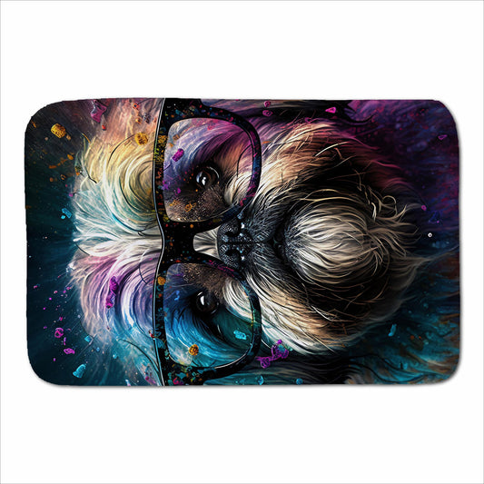 Lharsa Apso Dog Face Splashart Sherpa Blanket