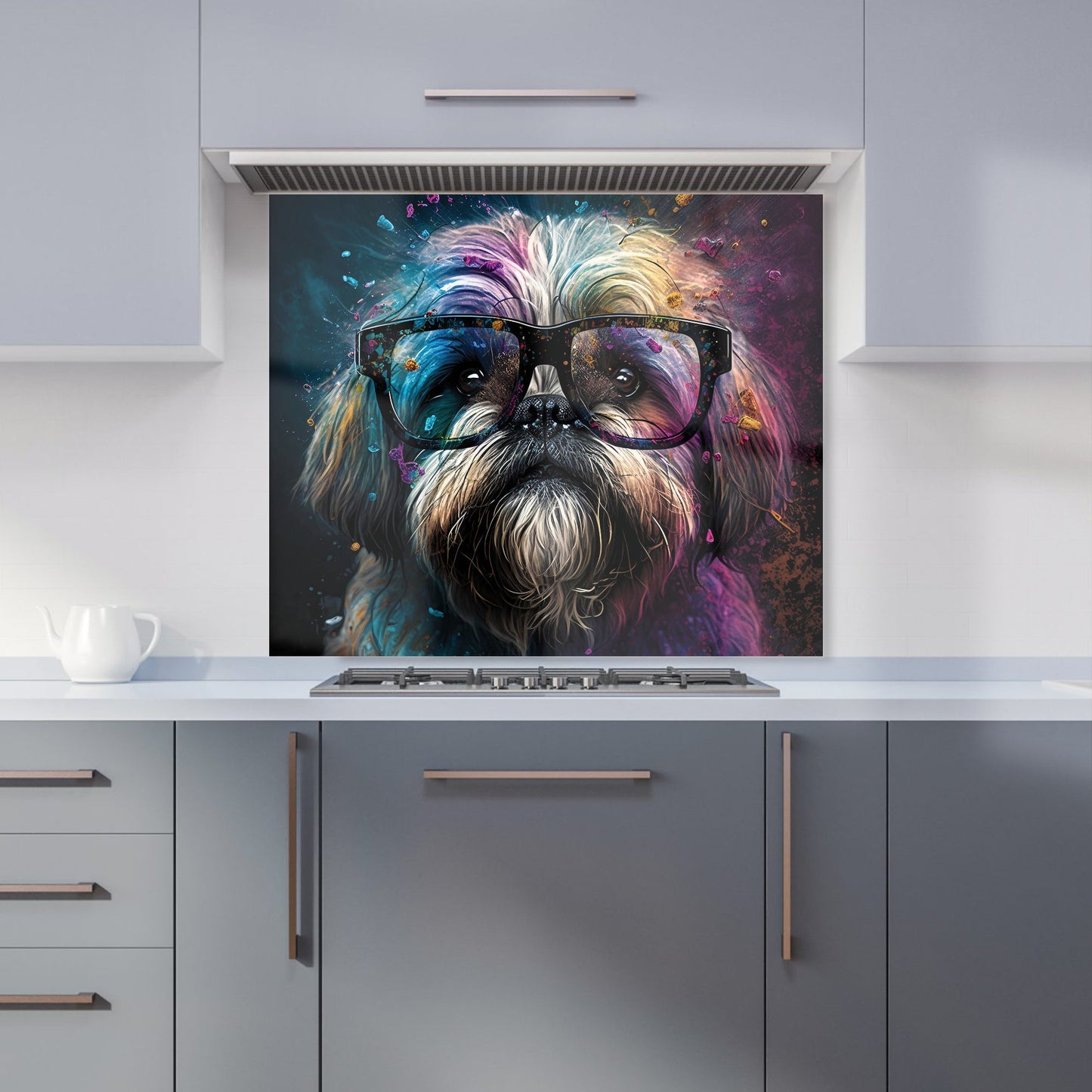 Lharsa Apso Dog Face Splashart Kitchen Splashback