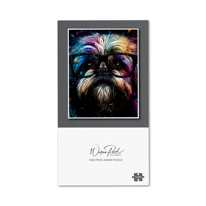 Lharsa Apso Dog Face Splashart Jigsaw Puzzle