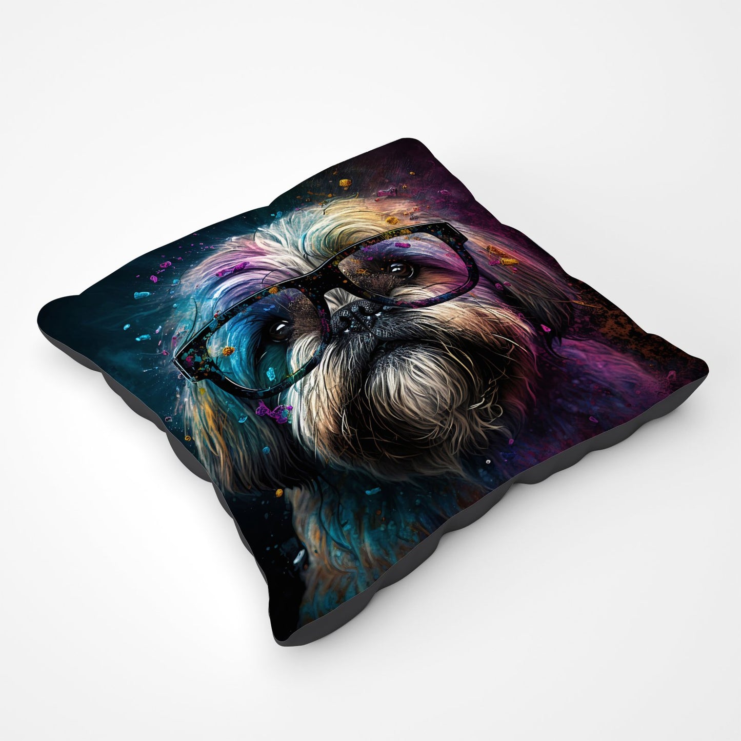 Lharsa Apso Dog Face Splashart Pet Bed
