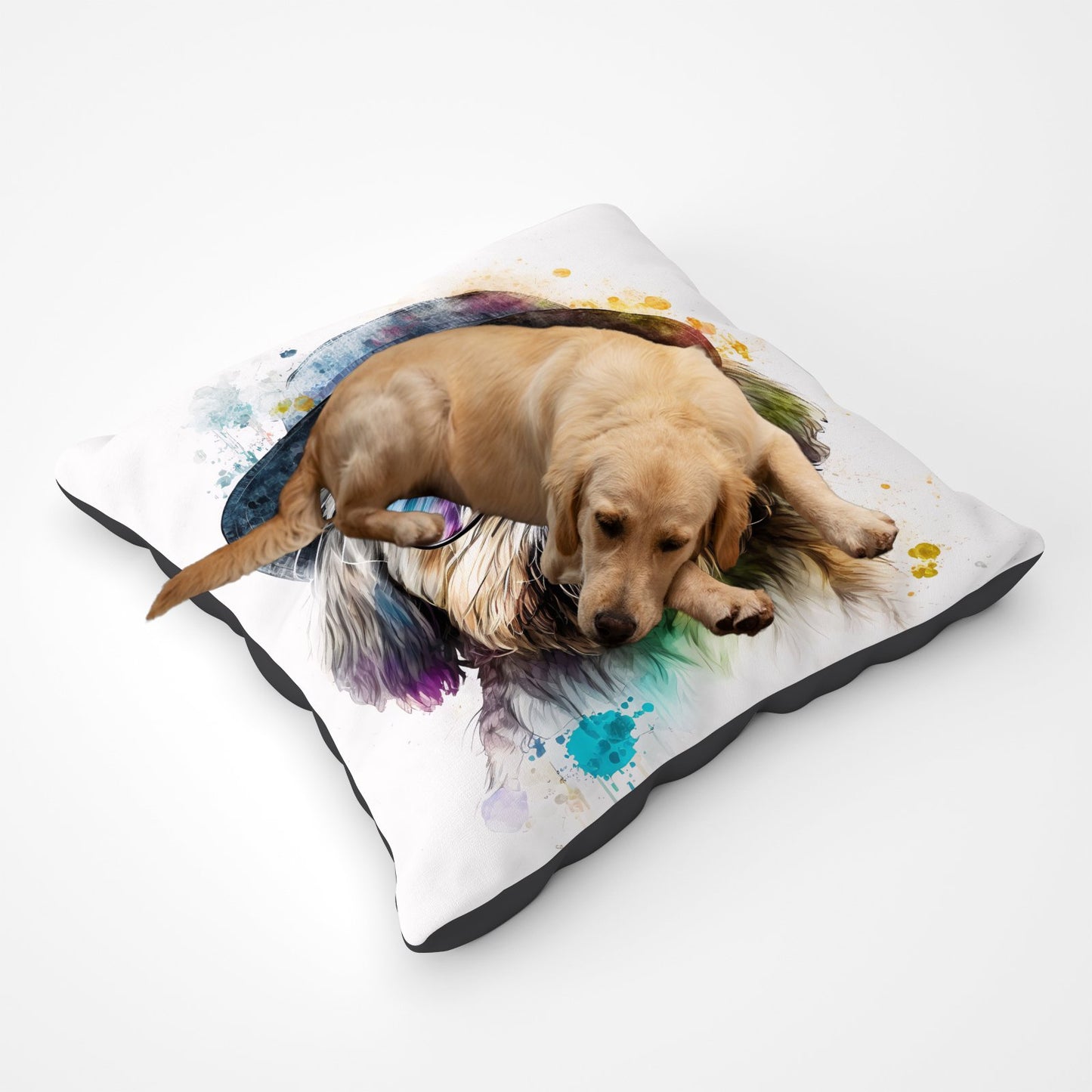Lhasa Apso Dog With Glasses Splashart Pet Bed