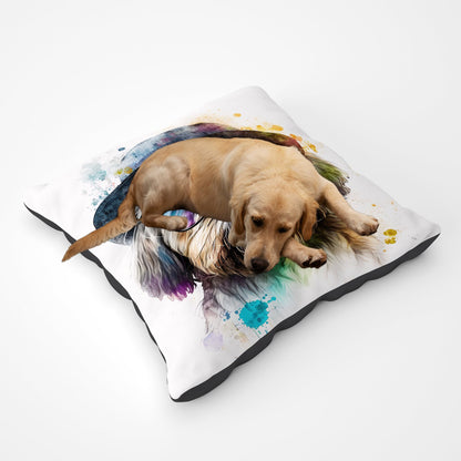 Lhasa Apso Dog With Glasses Splashart Pet Bed
