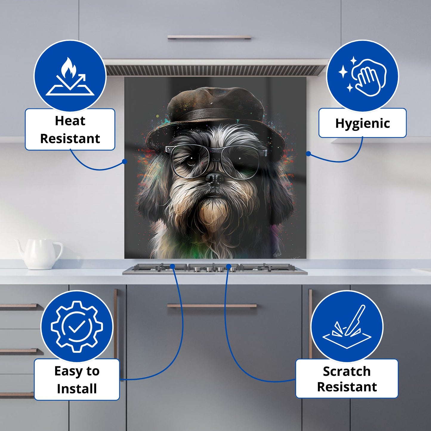 Lhasa Apso Dog Splashart Kitchen Splashback