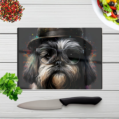 Lhasa Apso Dog Splashart Chopping Board