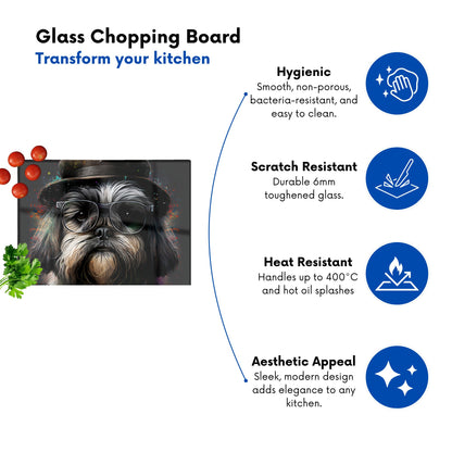 Lhasa Apso Dog Splashart Chopping Board