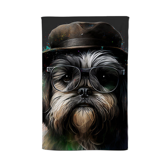 Lhasa Apso Dog Splashart Tea Towel