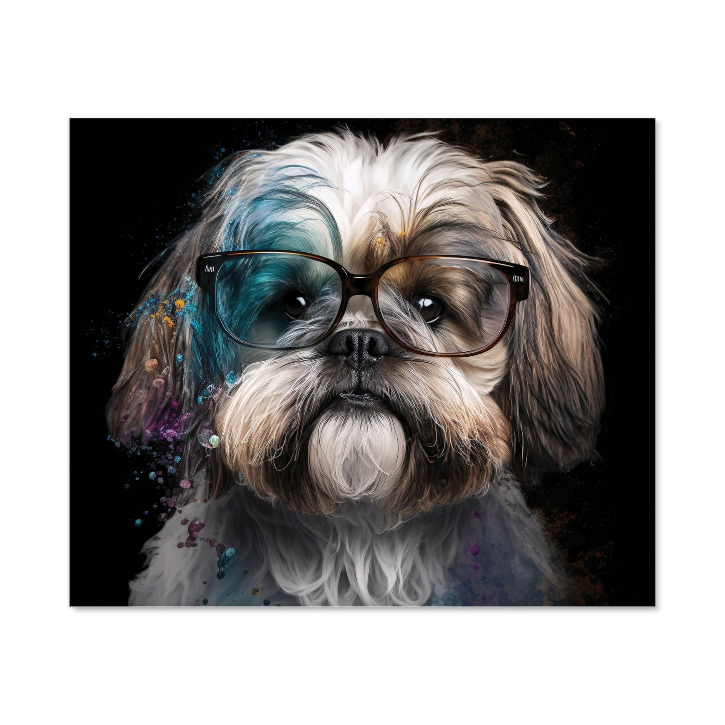 Lhasa Apso With Glasses Splashart Kitchen Splashback