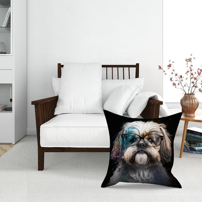 Lhasa Apso With Glasses Splashart Pet Bed