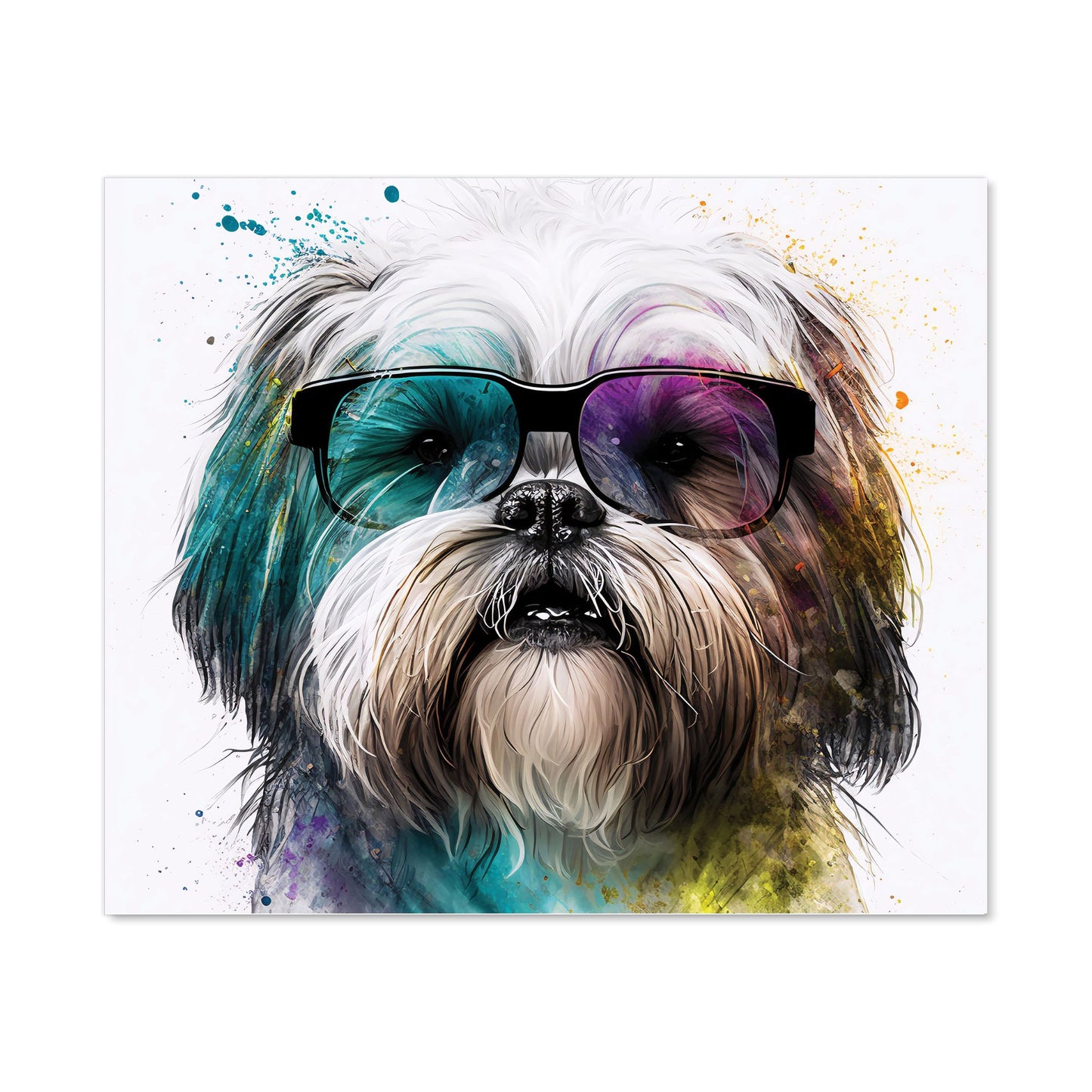 Lhasa Apso Face Glasses Splashart Kitchen Splashback
