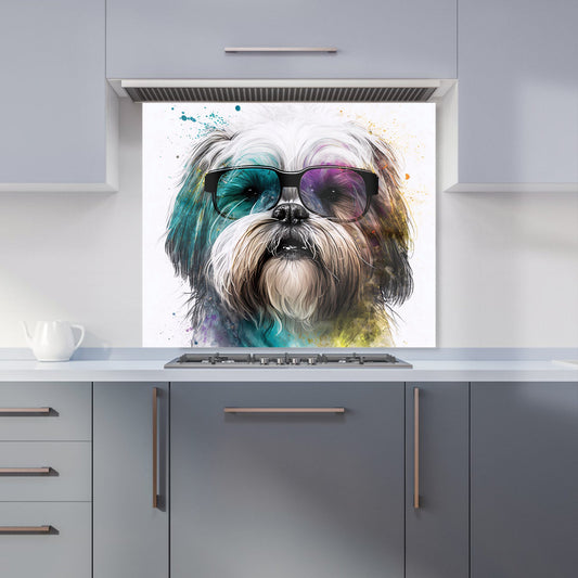 Lhasa Apso Face Glasses Splashart Kitchen Splashback