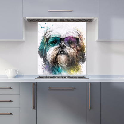 Lhasa Apso Face Glasses Splashart Kitchen Splashback