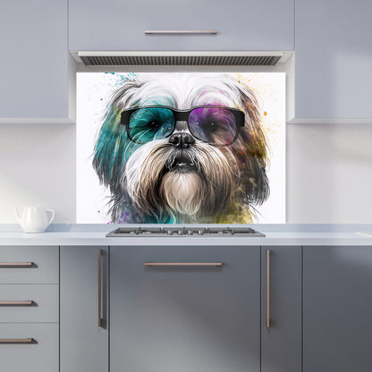 Lhasa Apso Face Glasses Splashart Kitchen Splashback