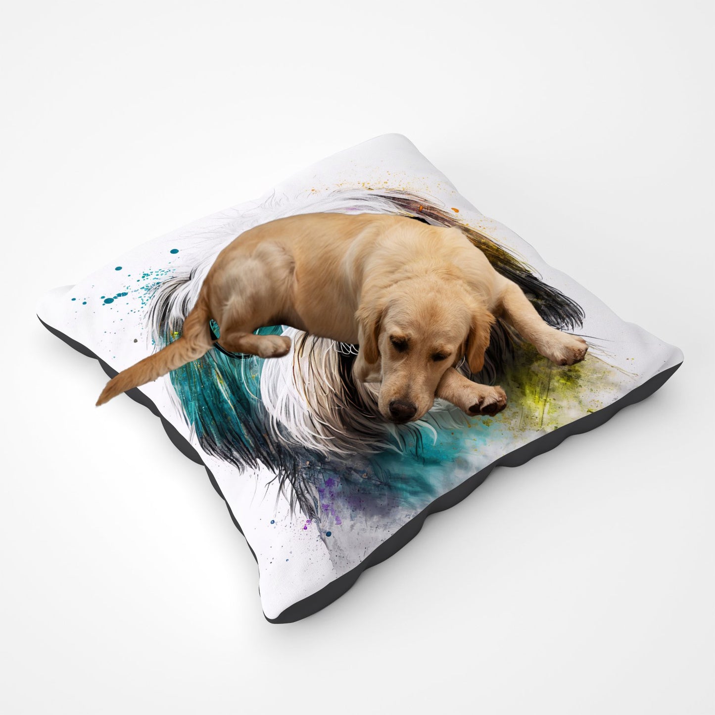 Lhasa Apso Face Glasses Splashart Pet Bed
