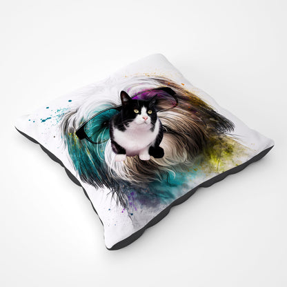 Lhasa Apso Face Glasses Splashart Pet Bed