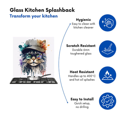 Maine Coon Cat Splashart Kitchen Splashback