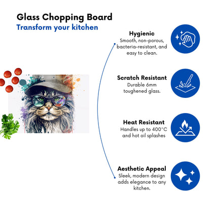 Maine Coon Cat Splashart Chopping Board