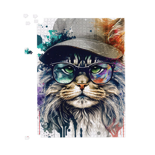 Maine Coon Cat Splashart Jigsaw Puzzle
