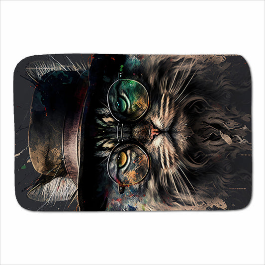 Maine Coon Cat With Glasses Splashart Sherpa Blanket