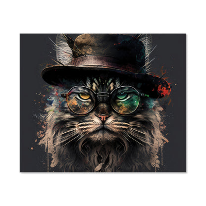 Maine Coon Cat With GlassesSplashart Kitchen Splashback