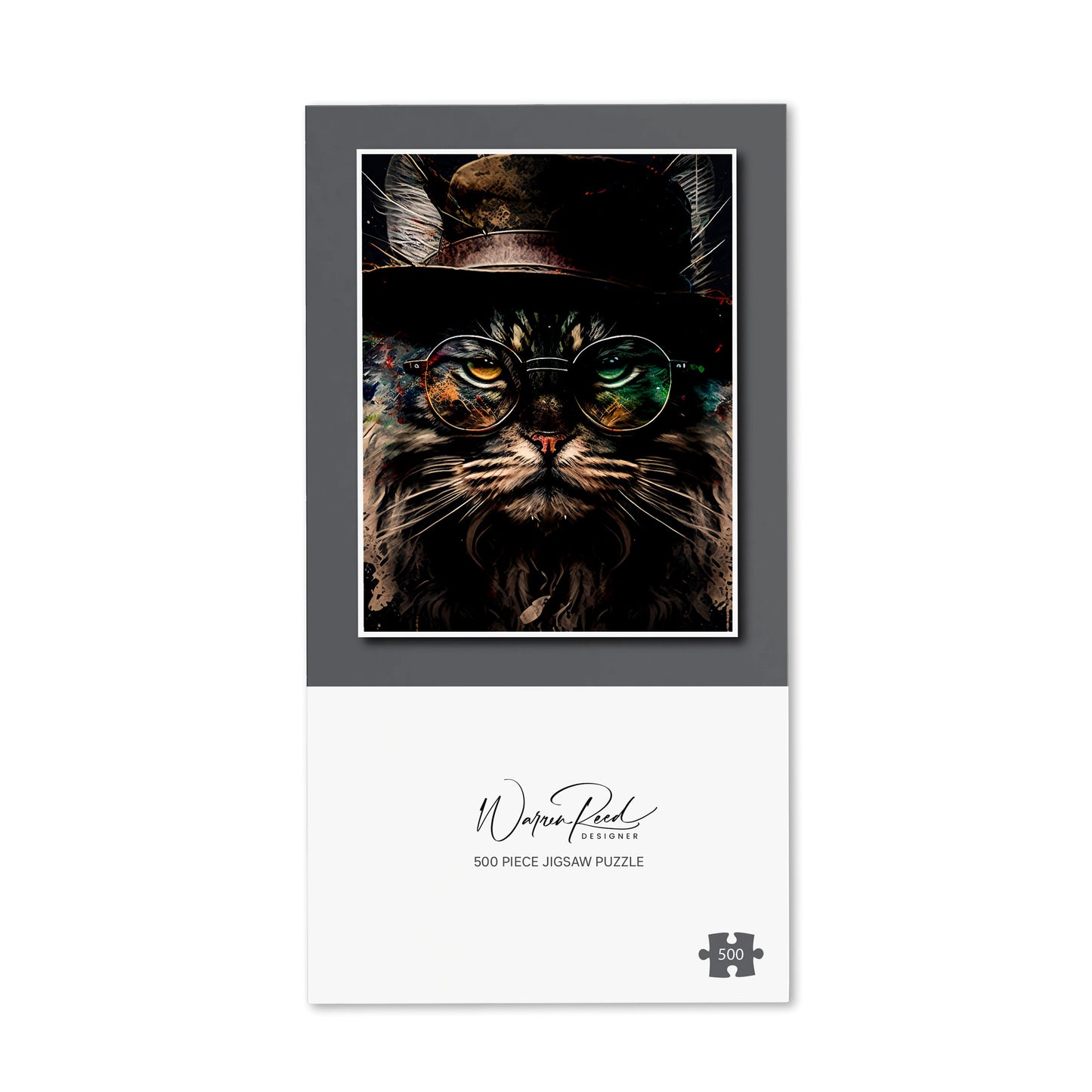 Maine Coon Cat With GlassesSplashart Jigsaw Puzzle