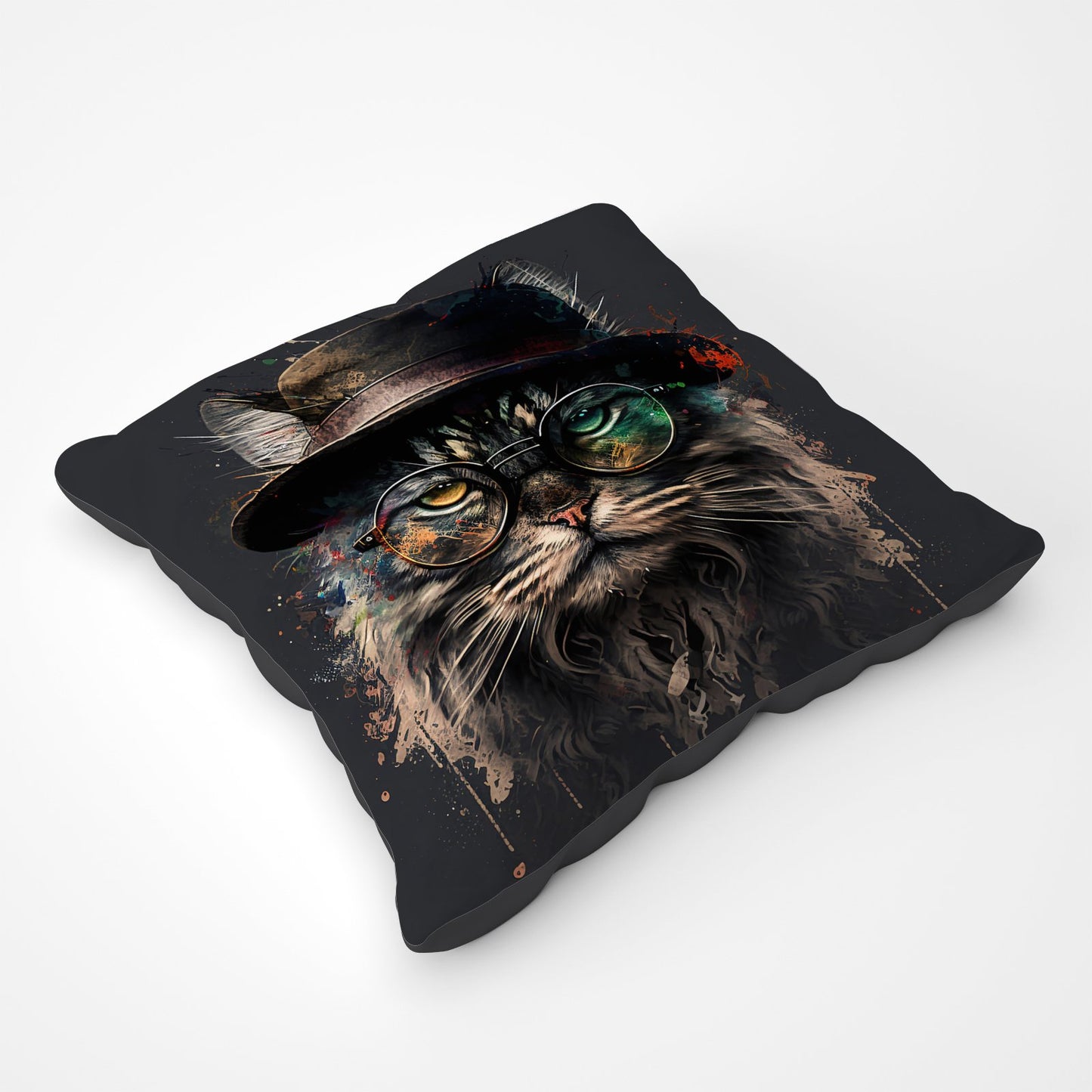 Maine Coon Cat With Glasses Splashart Pet Bed