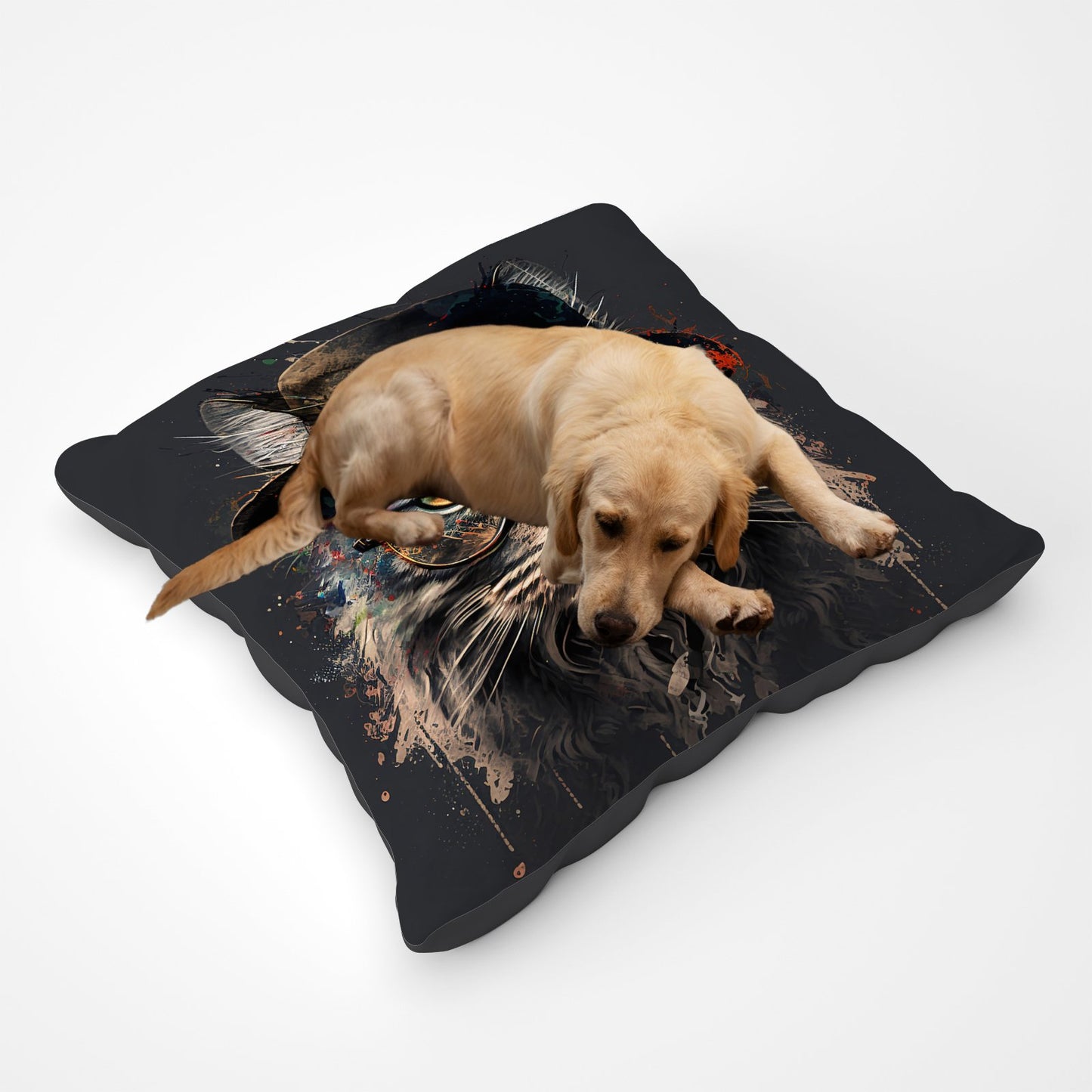 Maine Coon Cat With Glasses Splashart Pet Bed